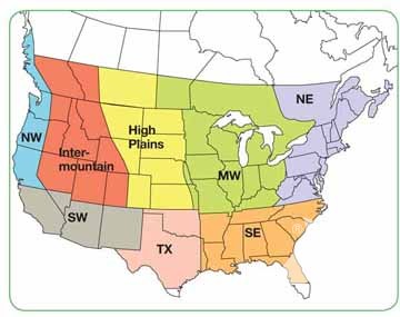 Applewood Seed Company Native Regional Wildflower Mixes Regional Map