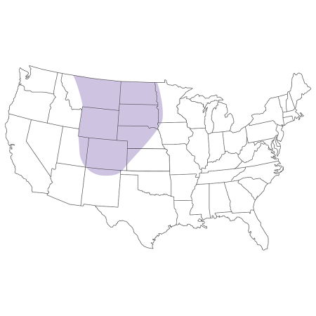 A map of the united states indicating appropriate application area for Erosion Control Grass Seed Mix.
